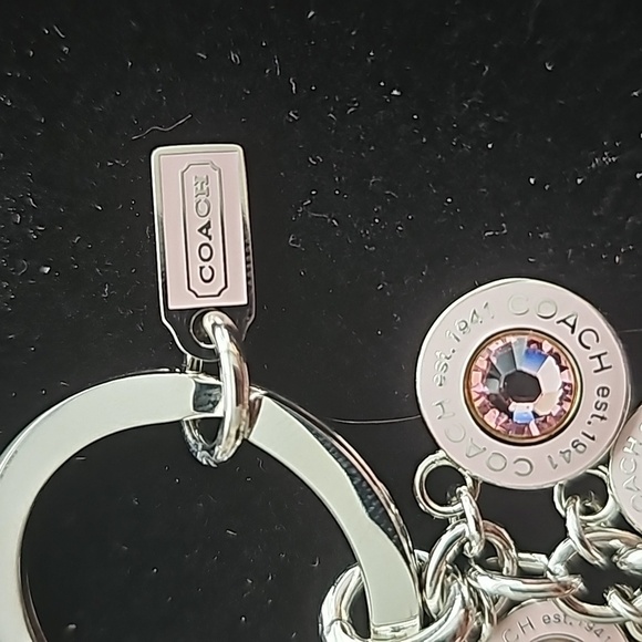 Coach Pink CZ Pendant Keychain/bag charm - Picture 4 of 5